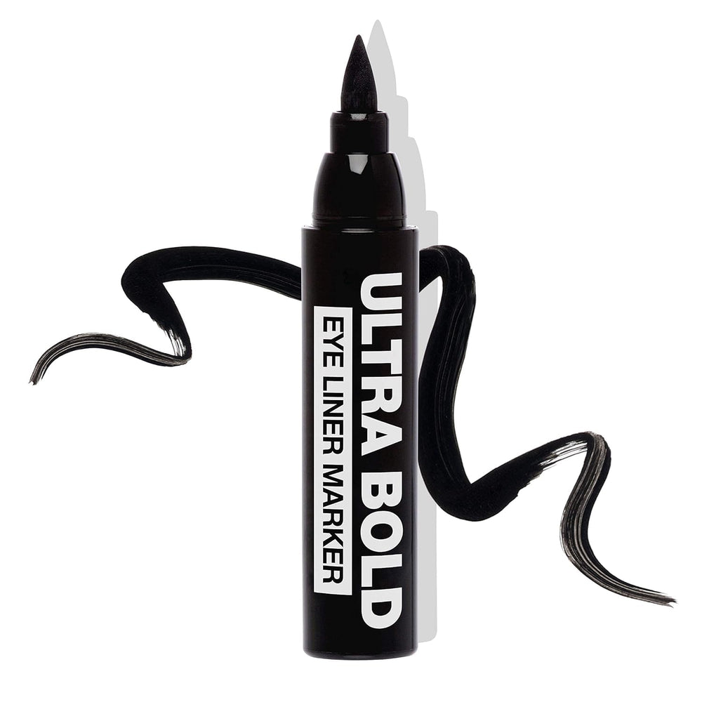 Palladio Ultra Bold Eyeliner Marker carbon black cap closeup for precise application.