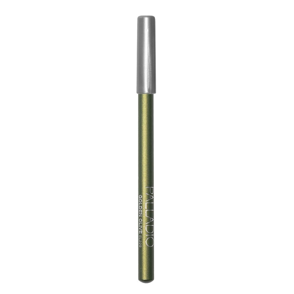 Palladio wooden eyeliner pencil includes beeswax for smooth glide.