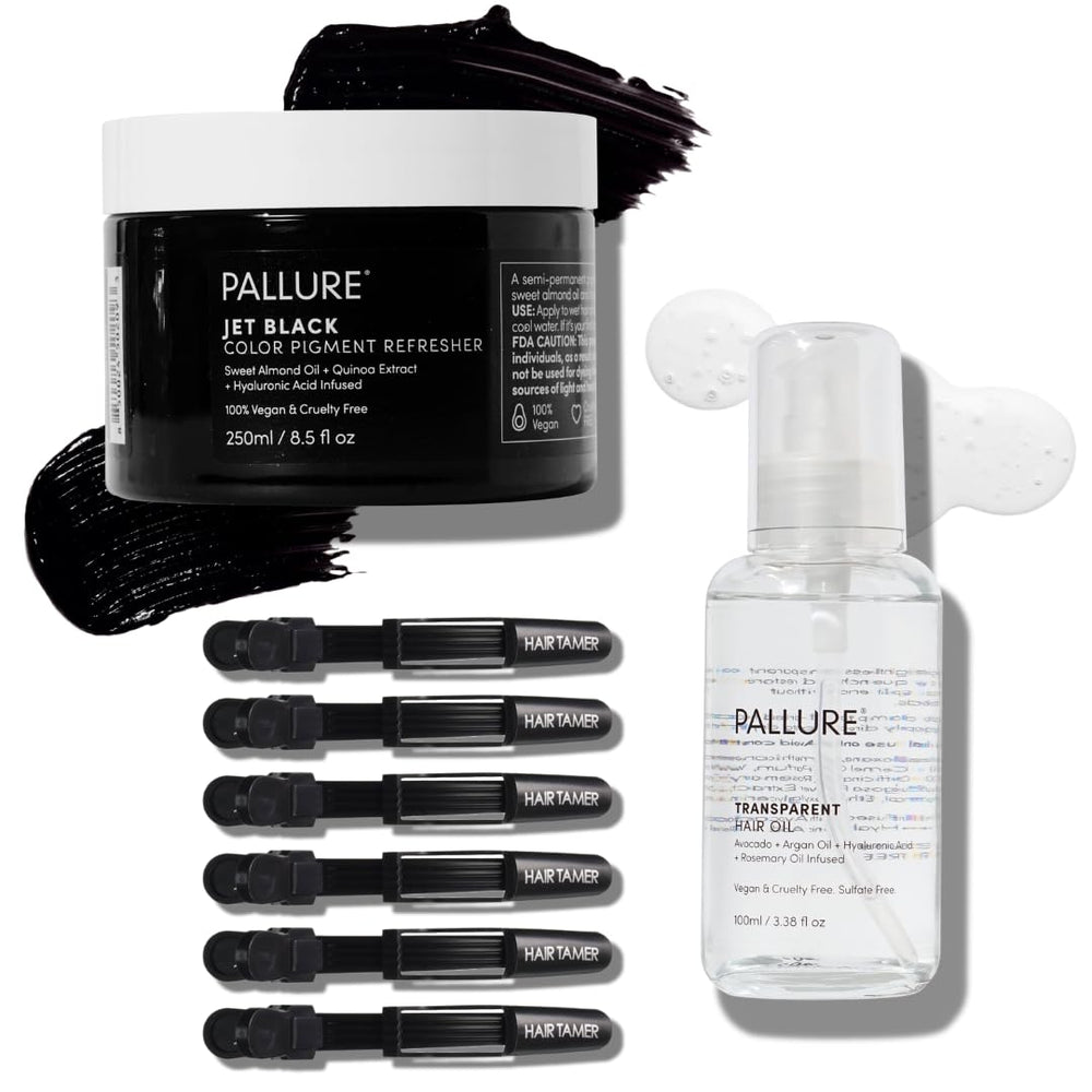 Pallure Jet Black Color Pigment Refresher jar for deep, lasting shine.