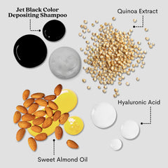 Pallure Jet Black bottle with lather action demonstrating bond repair potential