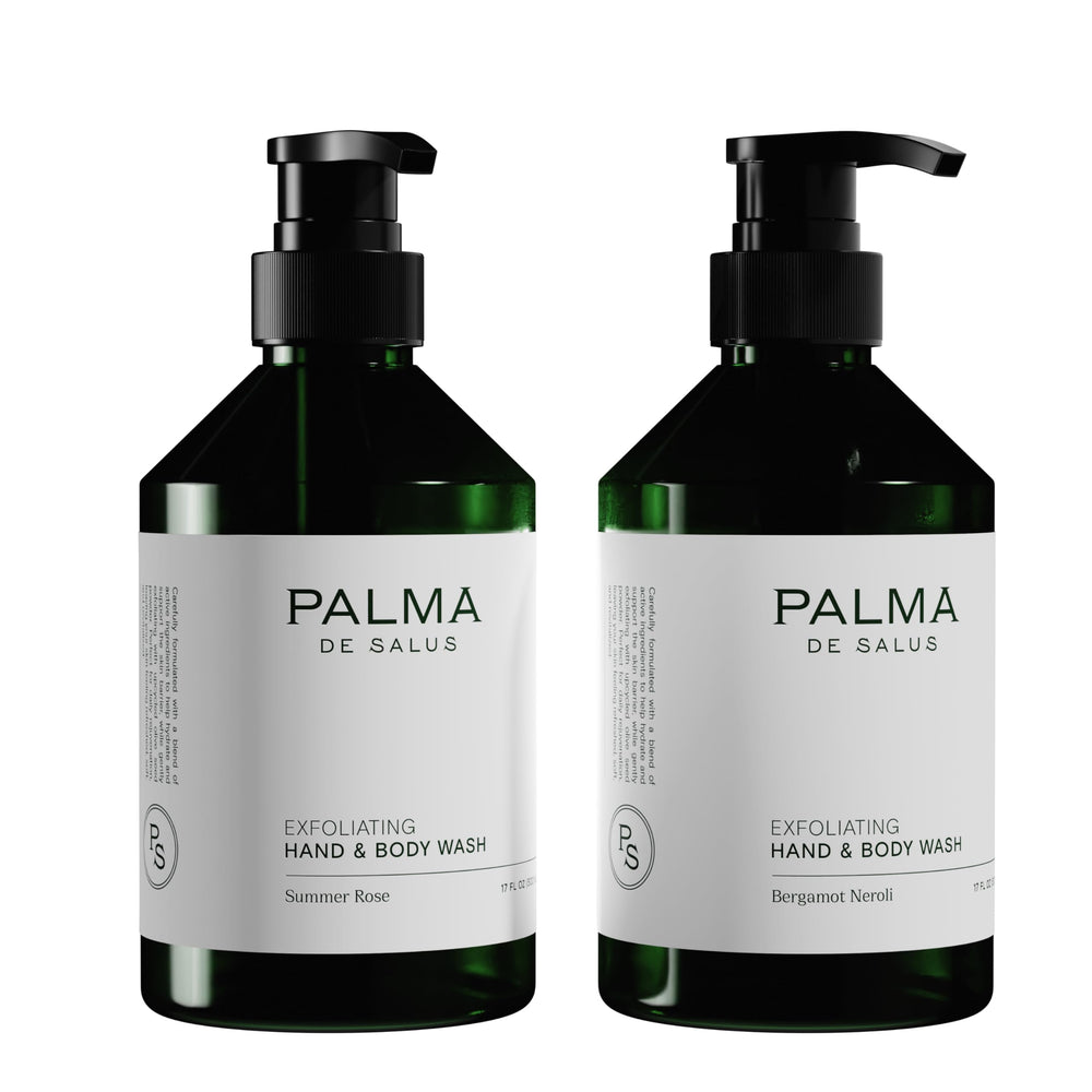 Palma de Salus Exfoliating Wash olive pit powder exfoliates texture.
