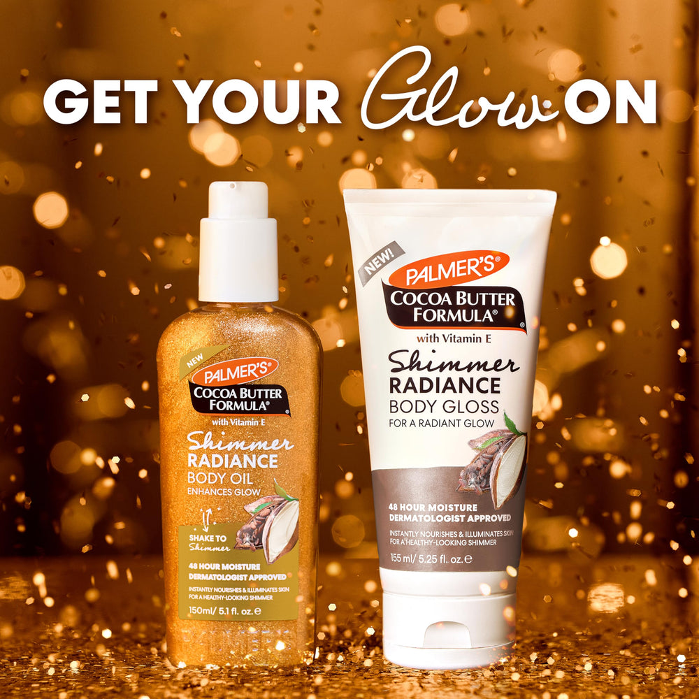 Palmer's packaging highlights cocoa butter benefits for skin.