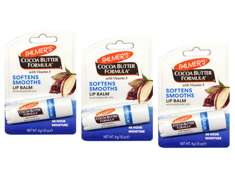 Palmer's Cocoa Butter Lip Balm Pack front view with SPF 15 protection.
