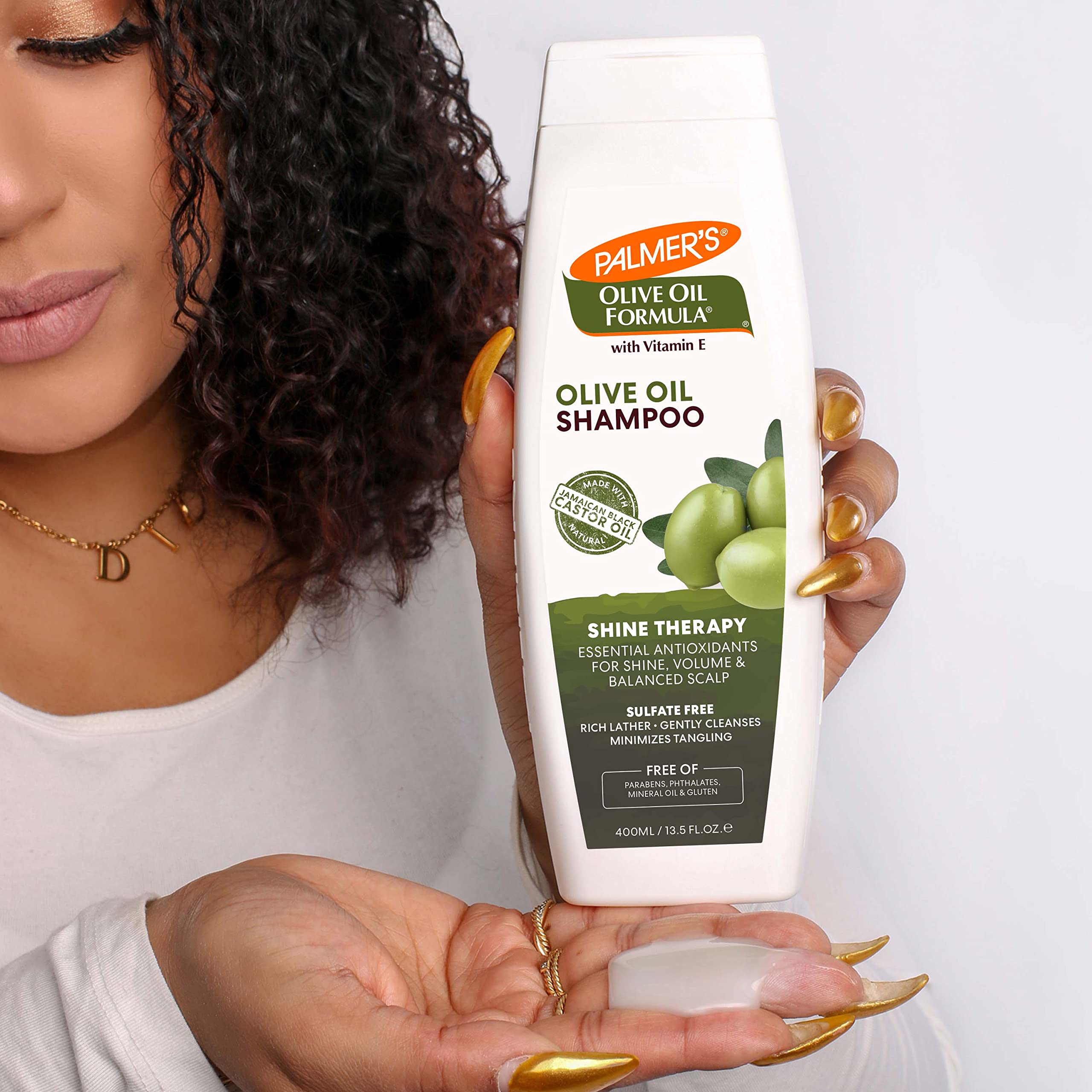 Close-up suggests frizz control and moisture balance