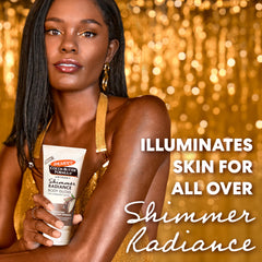 Palmer's Shimmer Radiance pearls shimmer on skin for instant radiance.