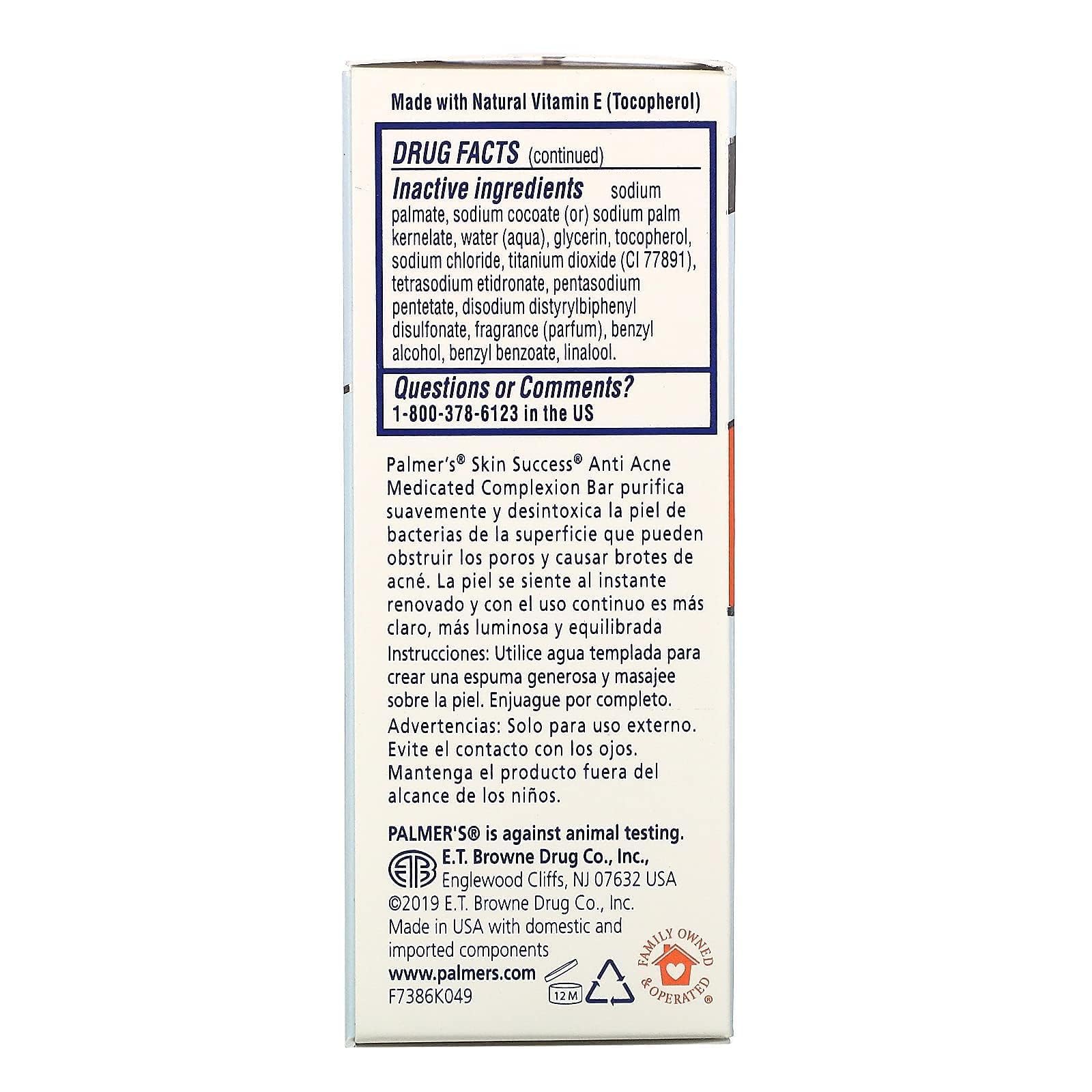 Palmer's Skin Success Eventone bar sulfate-free cleanse for gentle daily use.