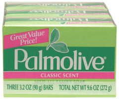Palmolive bath bar soap trio pack, mild formula for daily family use.