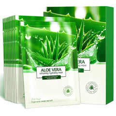 PalNour Aloe facial sheet application for immediate skin hydration.