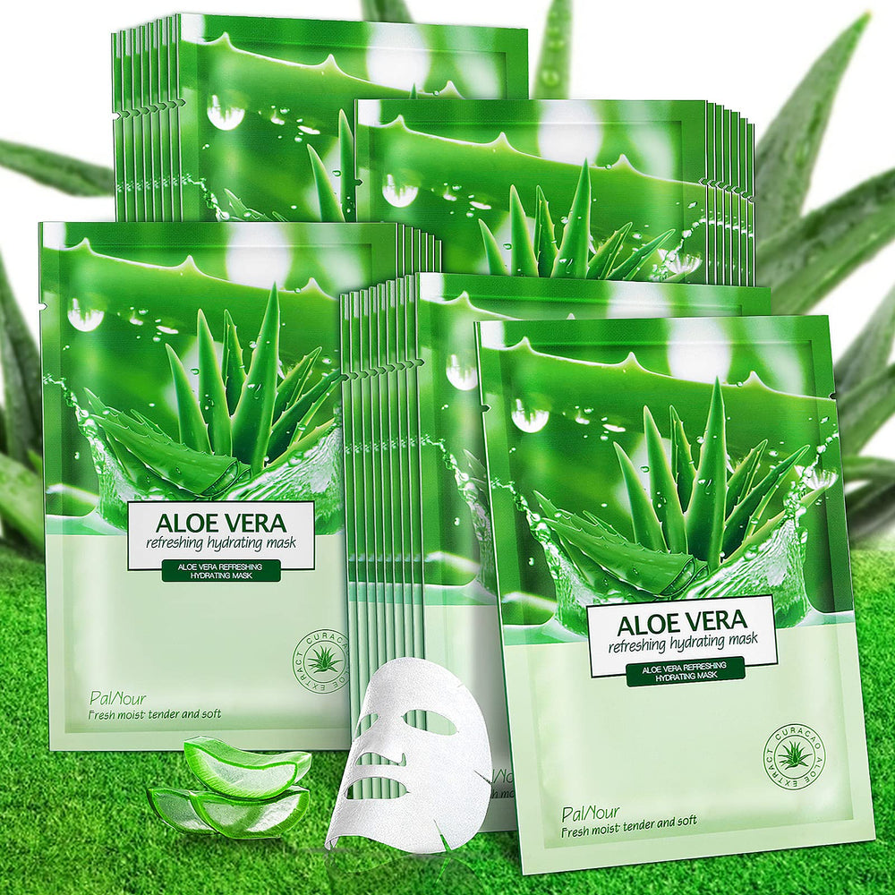 PalNour Aloe sheet closeup texture shows nourishing serum for supple skin.