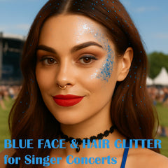 Paminify Blue Glitter Stick on the body creates long-lasting sparkle.