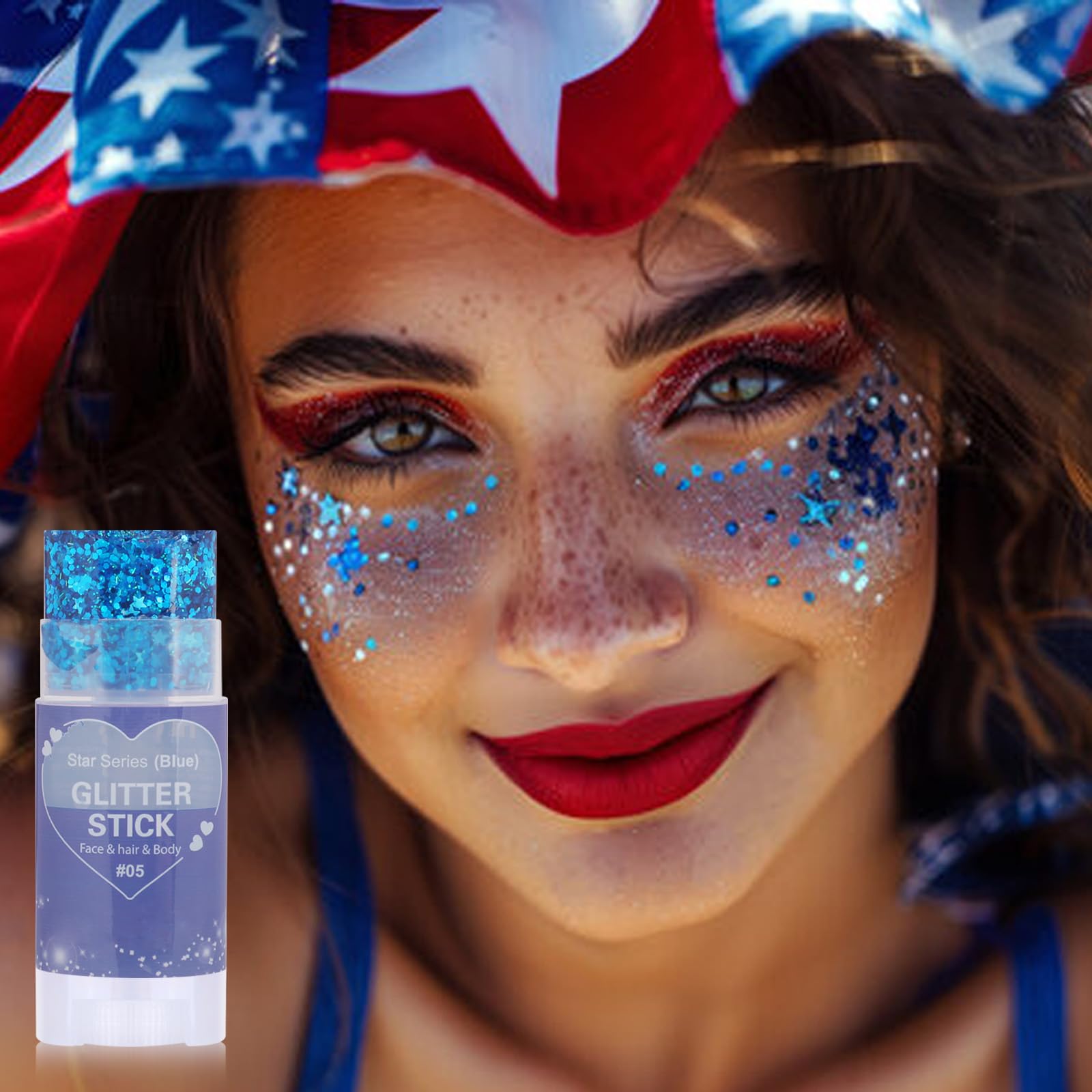 Paminify Blue Glitter Stick offers waterproof sparkle for rain or shine.