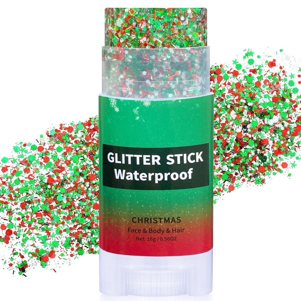 Paminify Christmas Glitter Stick with red-green sequins for festive holiday makeup