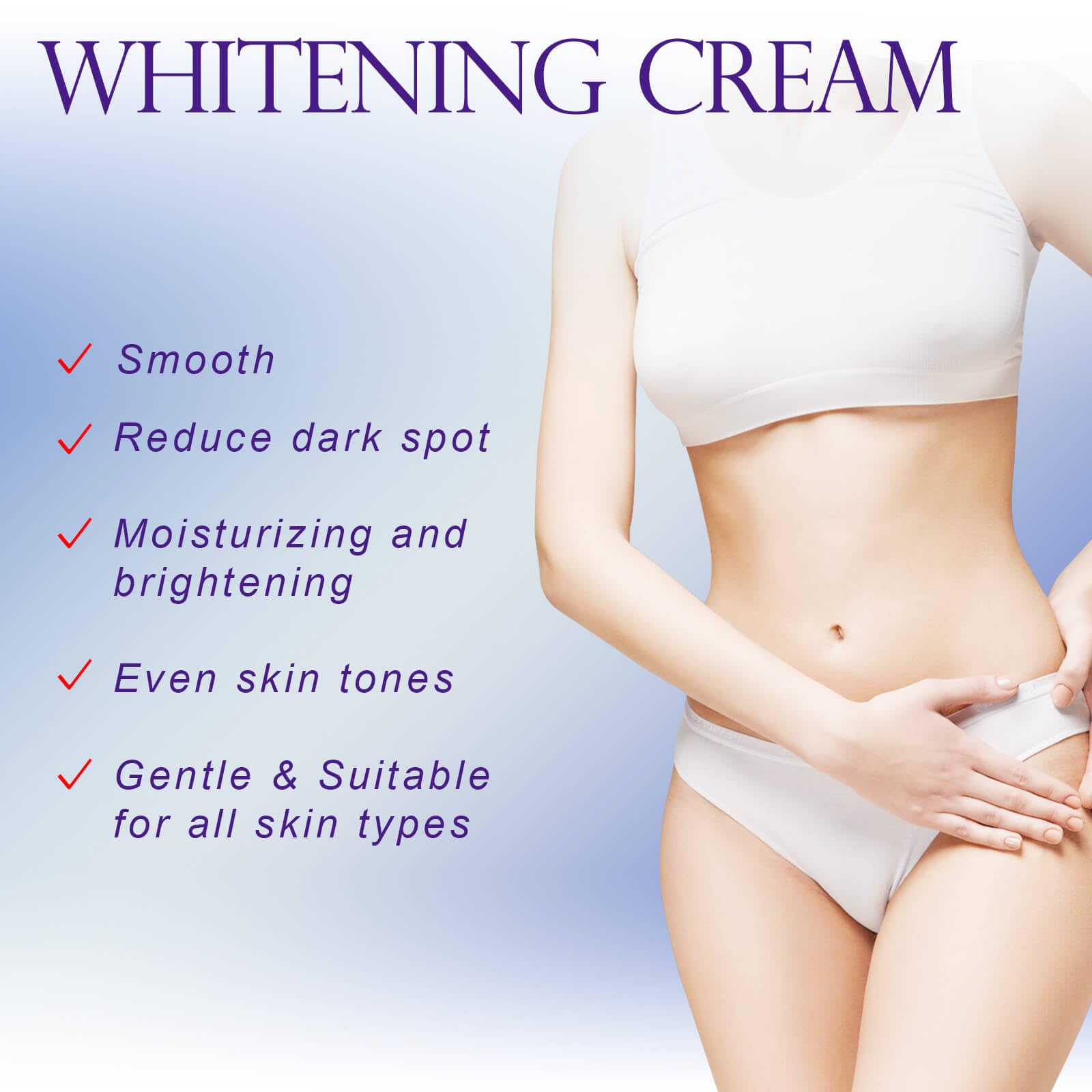 Paminify intimate bleaching cream knees helps even shading near joints.