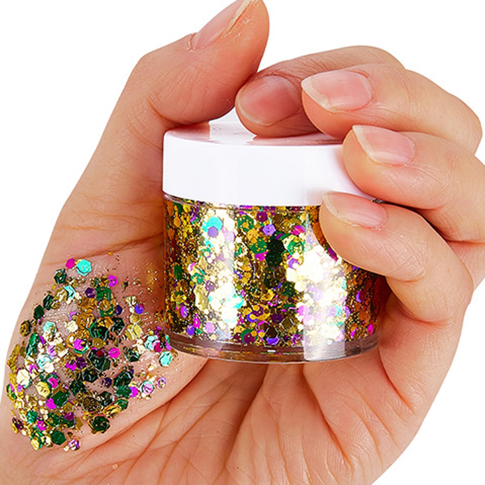 Paminify Carnival outfit inspiration with chunky and fine glitter mix.