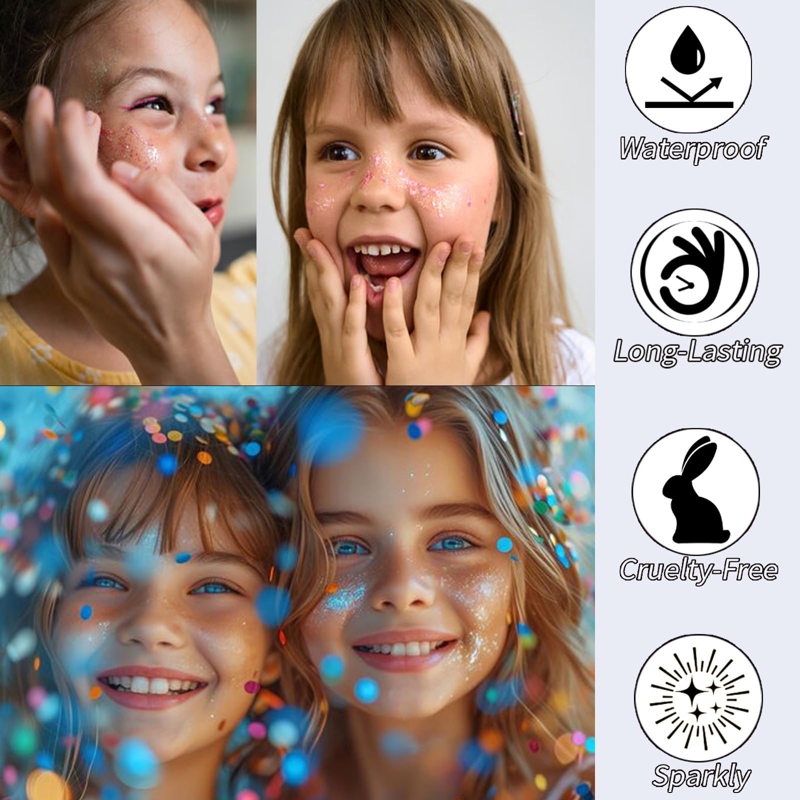 Paminify mermaid fairy glitter design adds magical glow to skin.