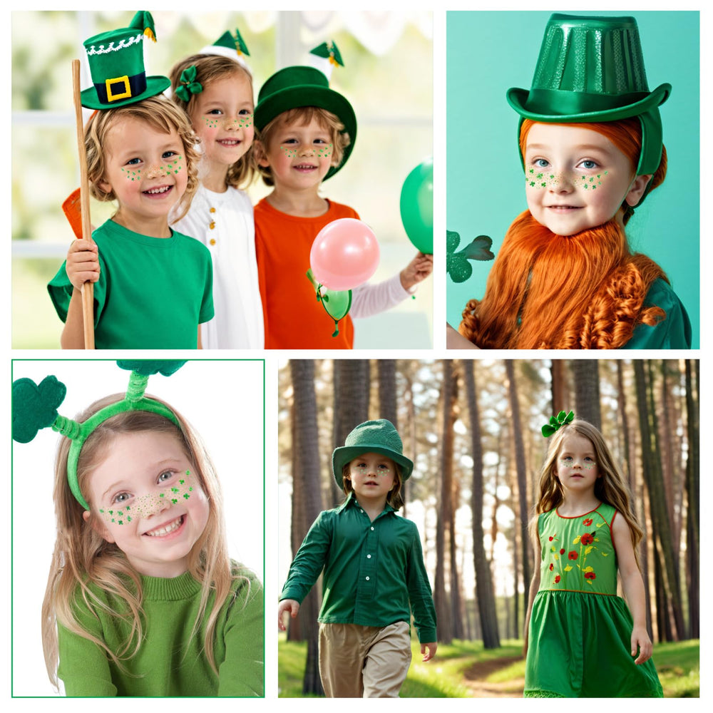 Paminify Saint Patrick's Day look tattoo provides instant shimmer on the face.