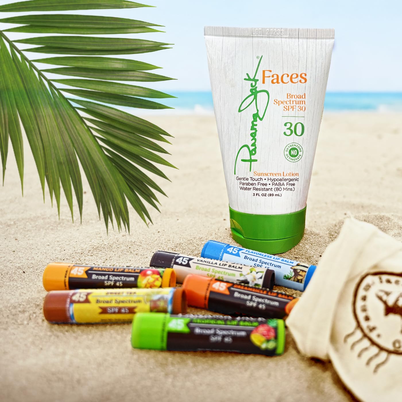 Panama Jack All Covered Traveler Set with SPF 30 face lotion for daily sun protection.