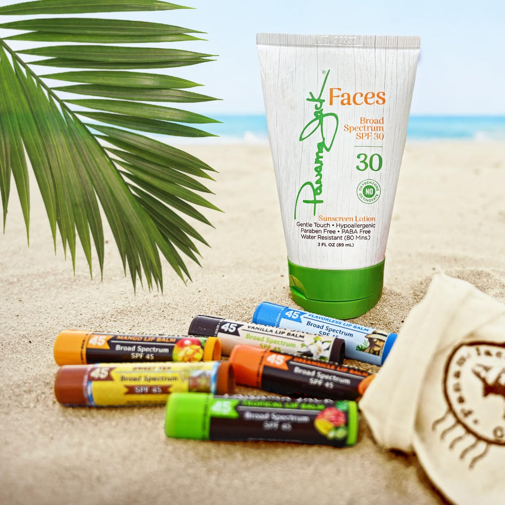 Panama Jack All Covered Traveler Set with SPF 30 face lotion for daily sun protection.