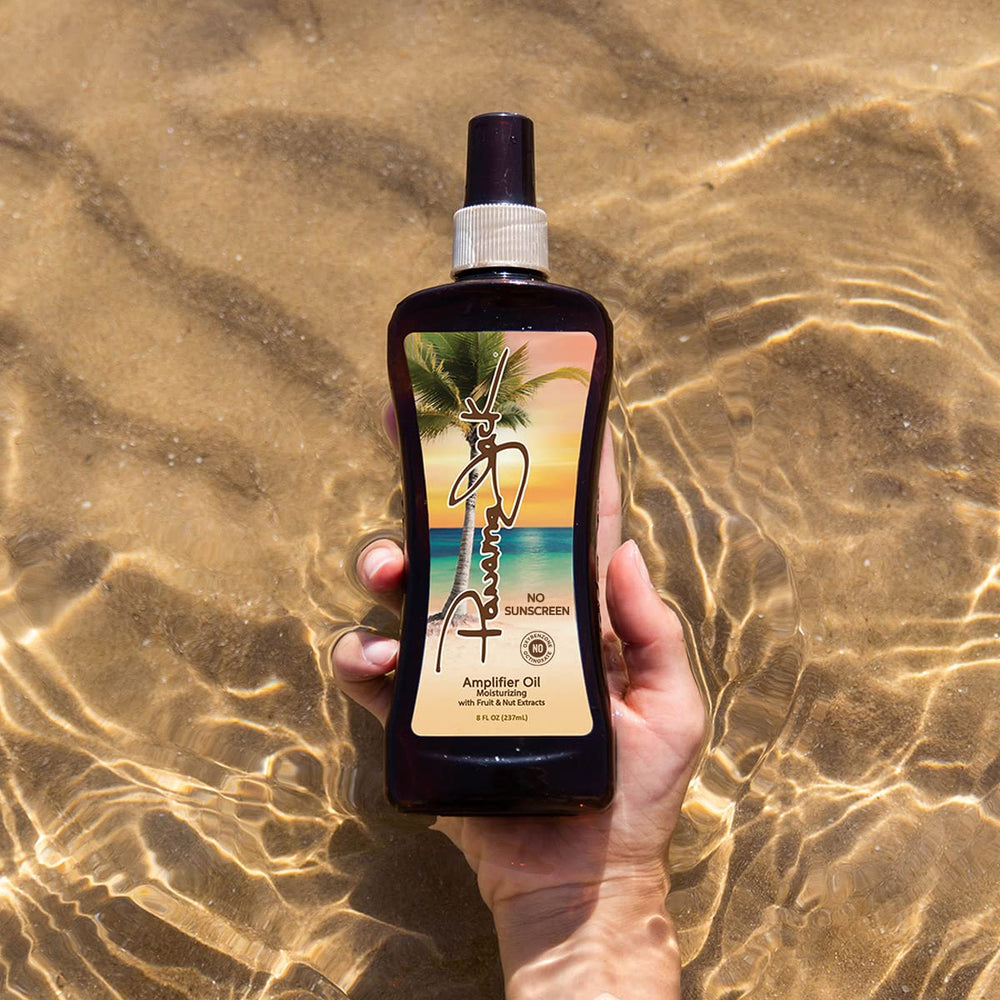 Panama Jack Amplifier Suntan Oil application on skin after sun exposure