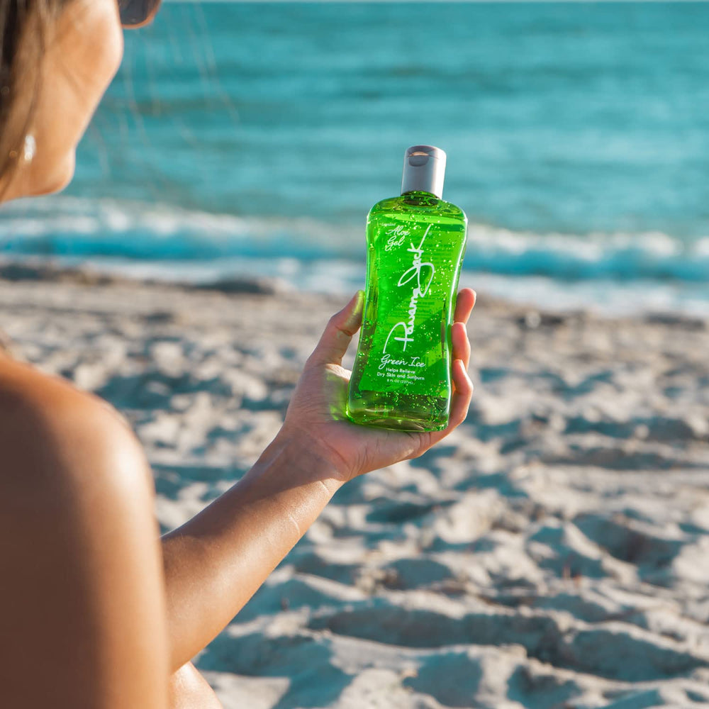 Panama Jack Green Ice Gel in chilled form delivers instant coolness after sun.