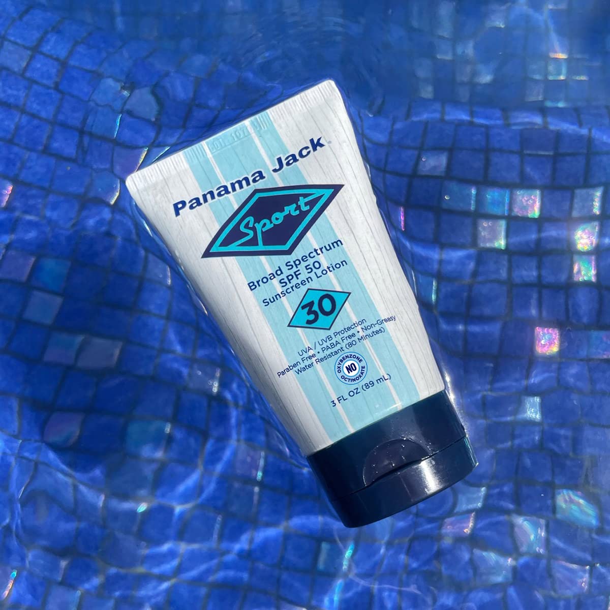 Panama Jack sunscreen six-pack displayed on shelf for travel and groups