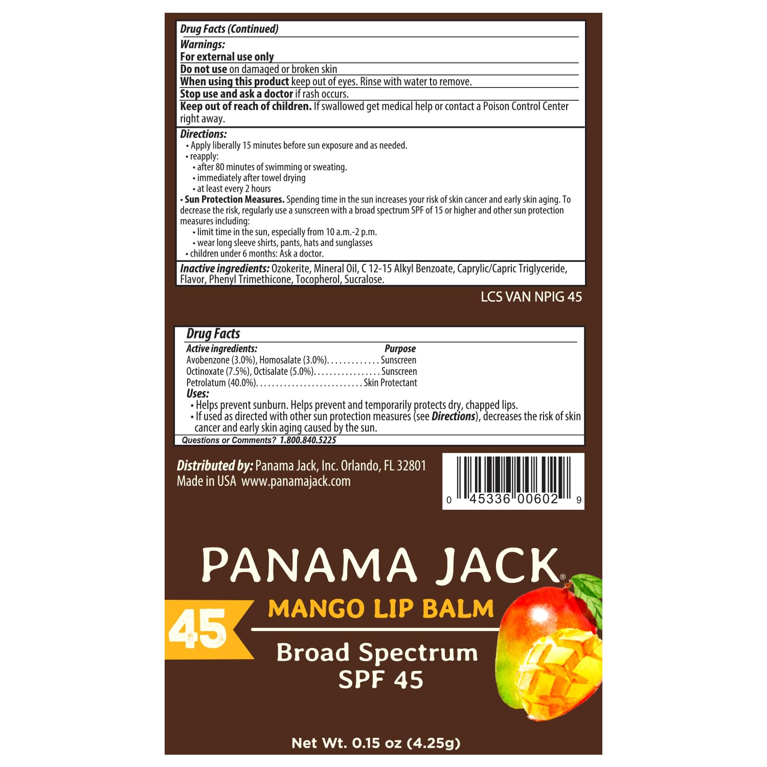 Panama Jack Dreamsicle flavor lip balm swatch with creamy texture