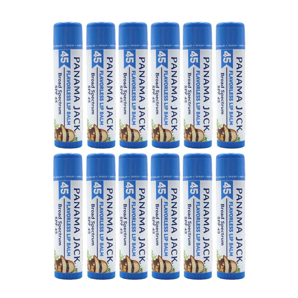Panama Jack Sunscreen Lip Balm Dreamsicle flavor on a bottle, smooth lip protection and tropical flavor.