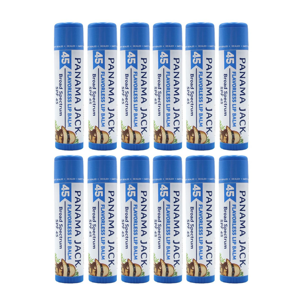 Panama Jack Sunscreen Lip Balm Dreamsicle flavor on a bottle, smooth lip protection and tropical flavor.
