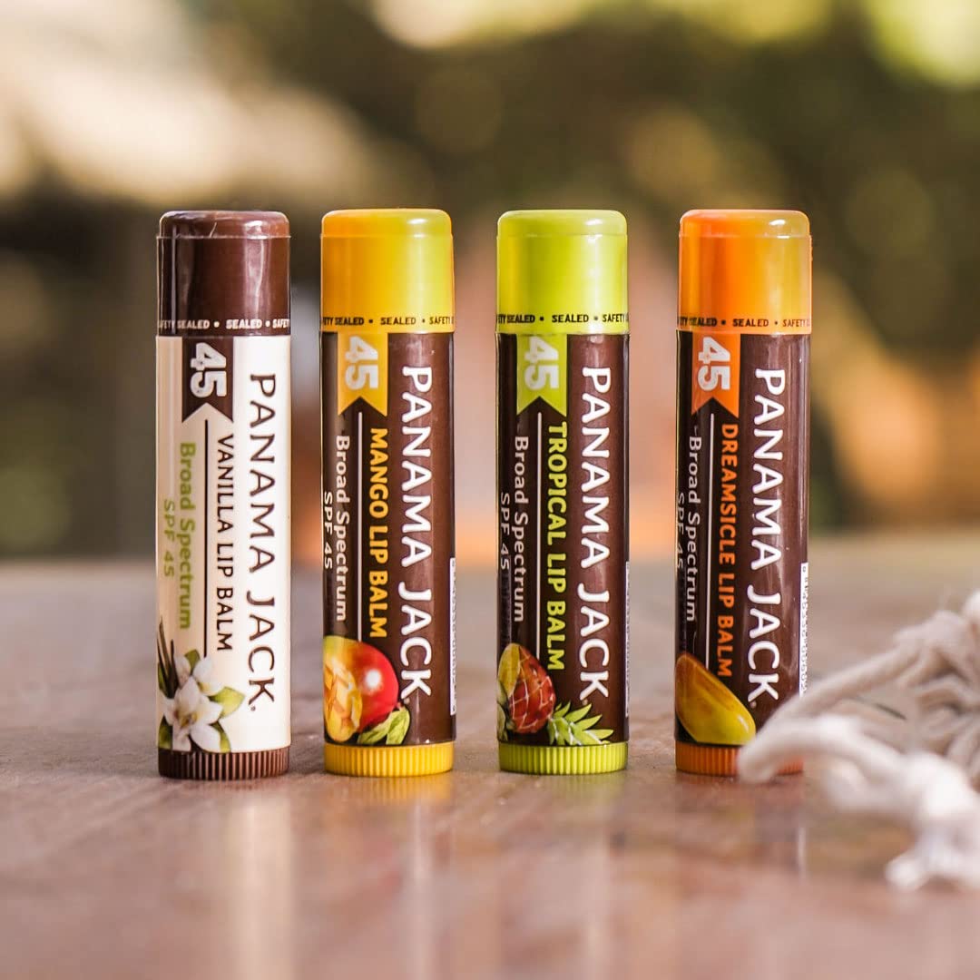 Four-flavor display showing sun lip protection options