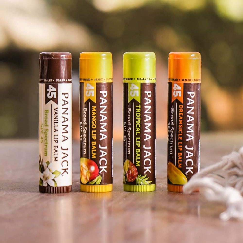 Panama Jack lip balm pack of 7 for travel and daily use