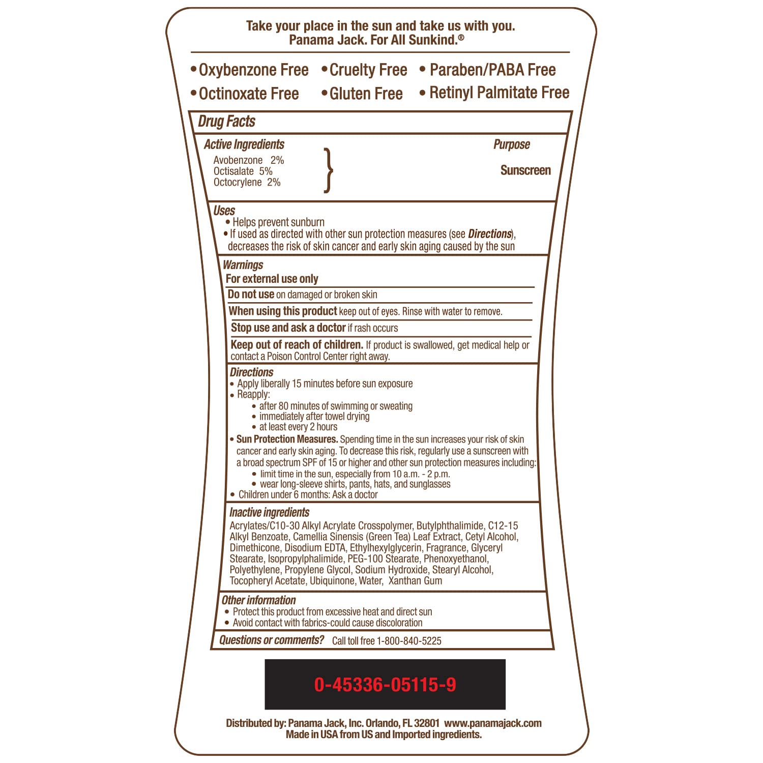 Panama Jack sunscreen lotion suitable for sensitive and all skin types.