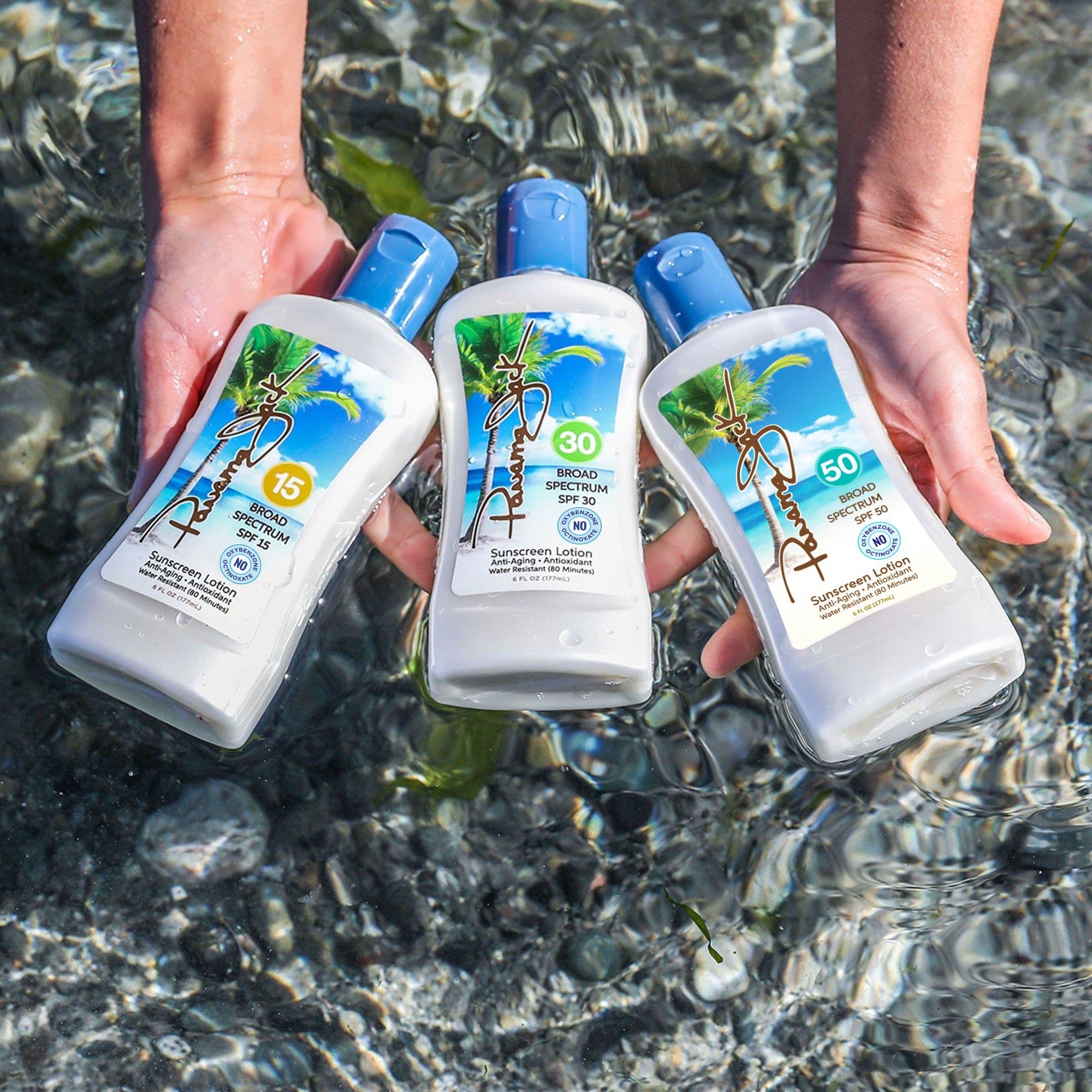 Panama Jack Sunscreen Lotion SPF 30 bathroom counter ready for daily routine