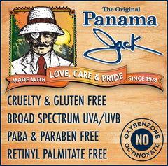 Panama Jack Sunscreen Lotion SPF 30 texture closeup showing a light, non-greasy feel