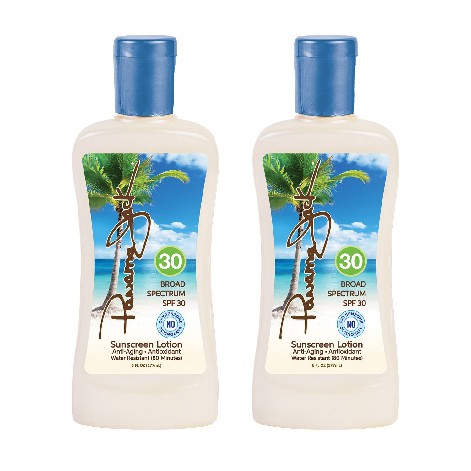 Panama Jack Sunscreen SPF 30 bottle front view for outdoor protection.
