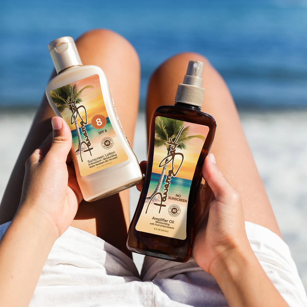 Panama Jack Sunscreen Tanning Lotion Cruelty-Free label visible on bottle
