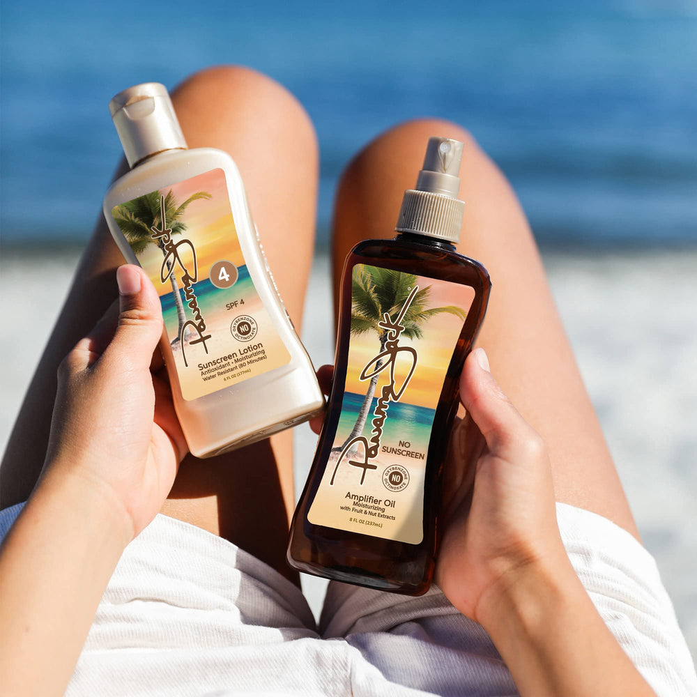 Easy flip-cap on Panama Jack sunscreen bottle for on-the-go use.