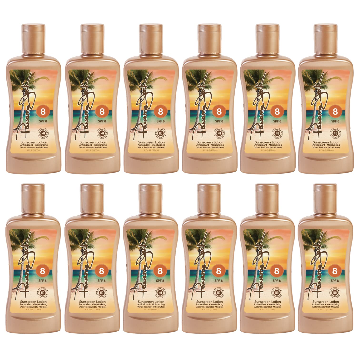 Panama Jack Sunscreen Tanning Lotion six-pack display in store