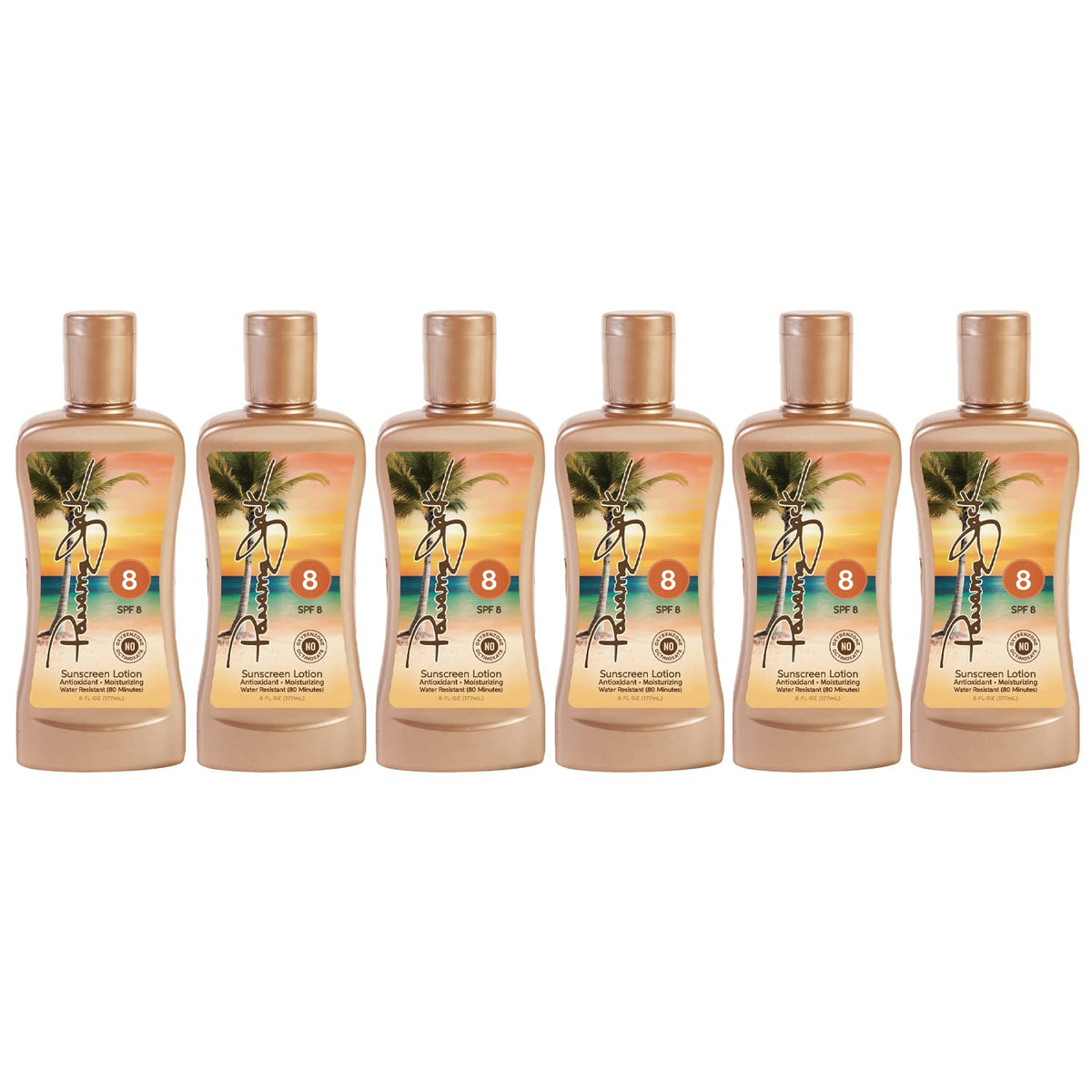 Panama Jack Sunscreen Tanning Lotion SPF 8 bottle for easy beach tanning