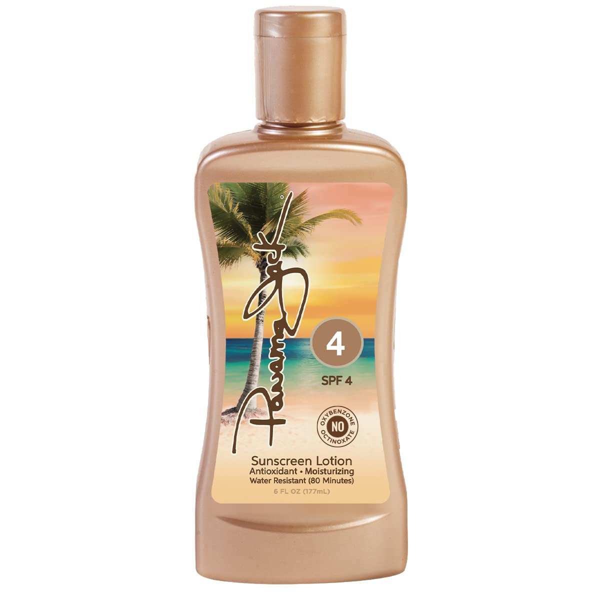 Panama Jack Sunscreen Tanning Lotion water-resistance 80min highlights durability during sun and swim.