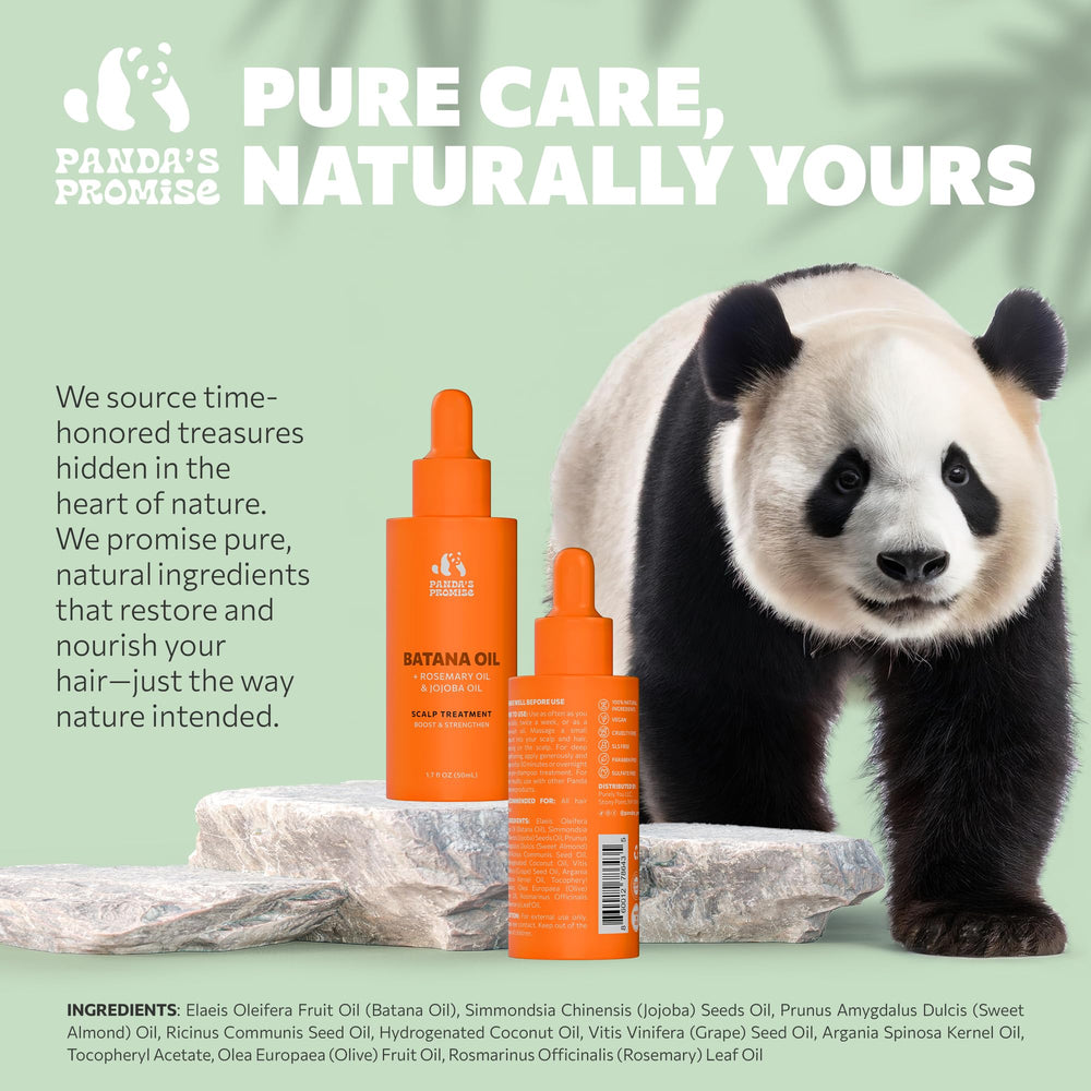 Pure Batana oil promoted for versatile hair care and shine.
