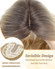 PANEWAY hair topper lace base highlights breathable, realistic scalp.