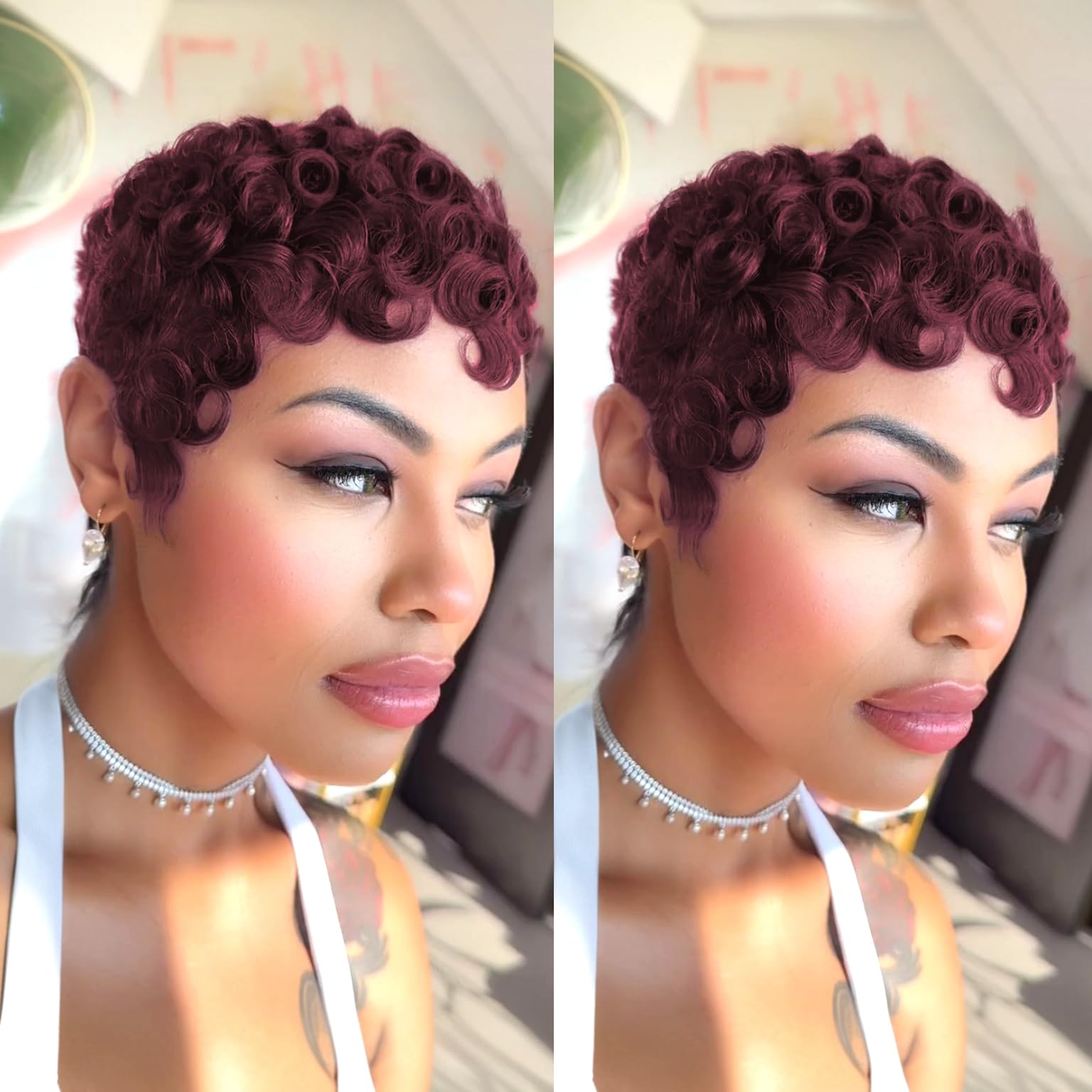 PangDongLai pixie cut curly wig shows natural movement for everyday wear