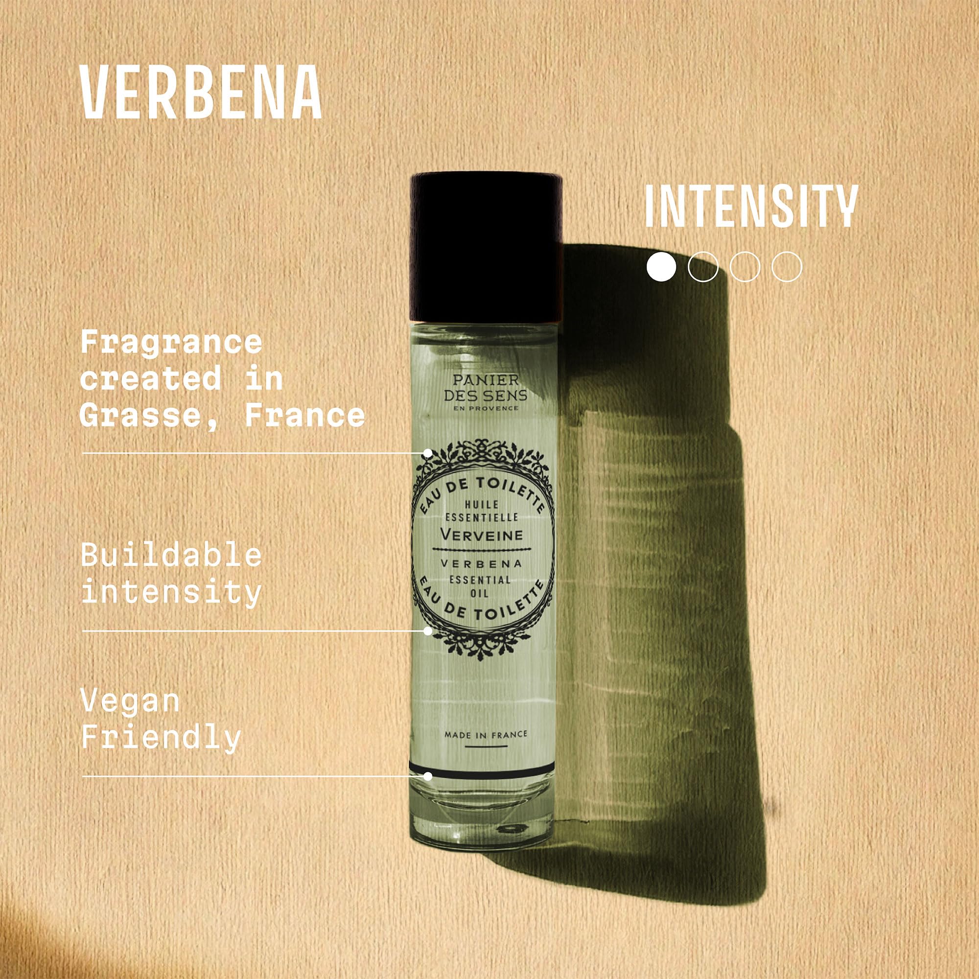 Panier des Sens Verbena EDT box highlighting luxurious packaging for gifting.