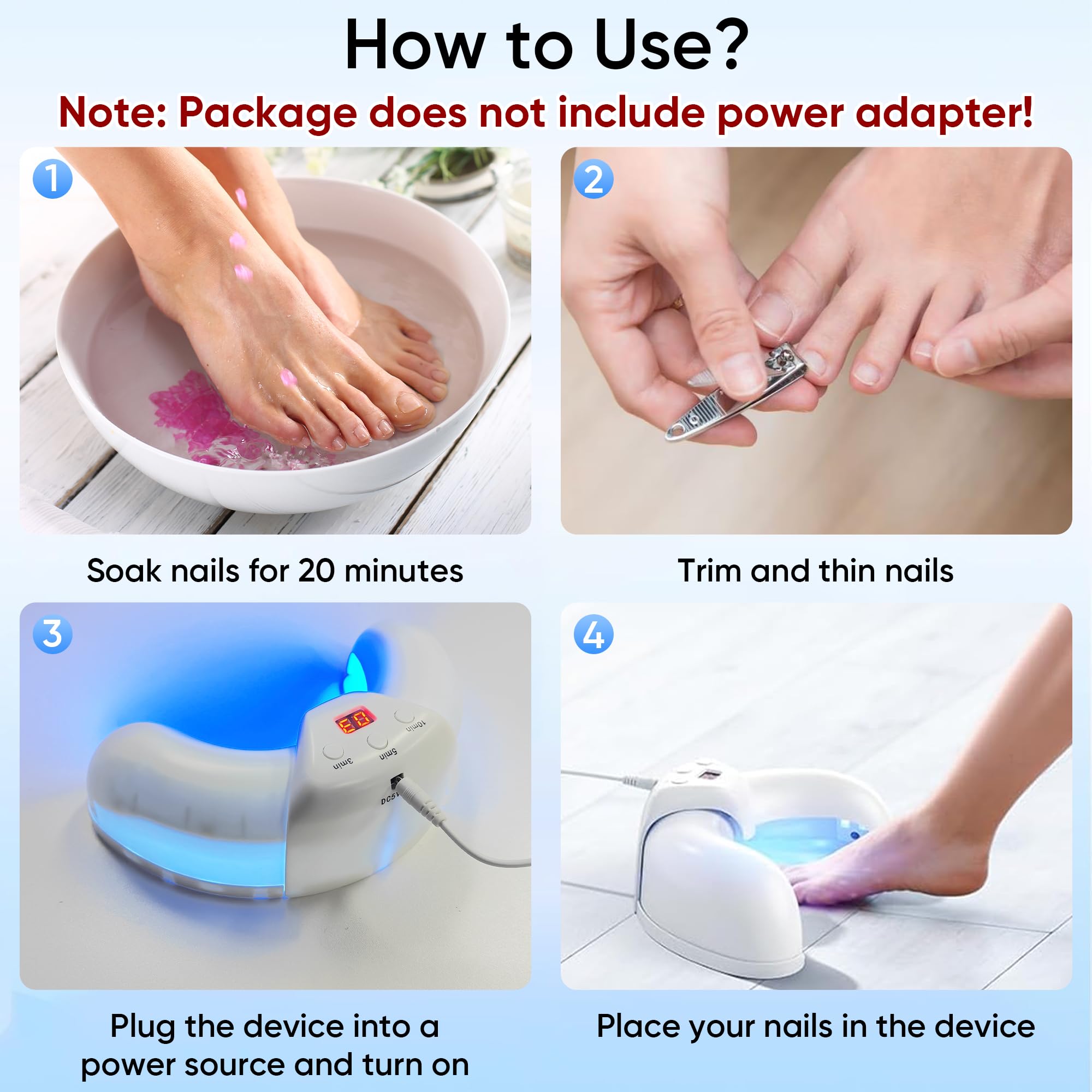 Panimosi multi nail coverage setup targets all fingernails and toenails efficiently.