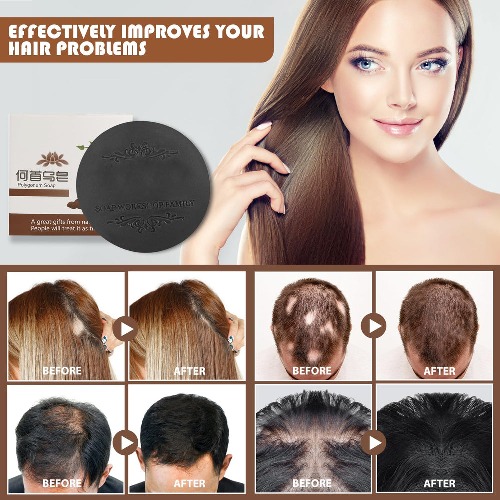Natural oils visible in Panmall Fallopia Multiflora Shampoo Bar composition.