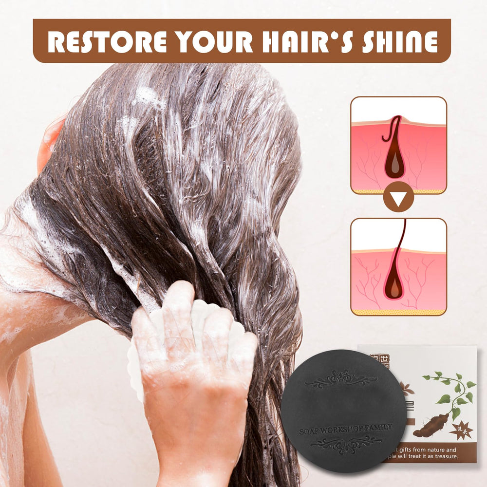 Hair detail after use with subtle shine and healthy-looking texture from Panmall bar.
