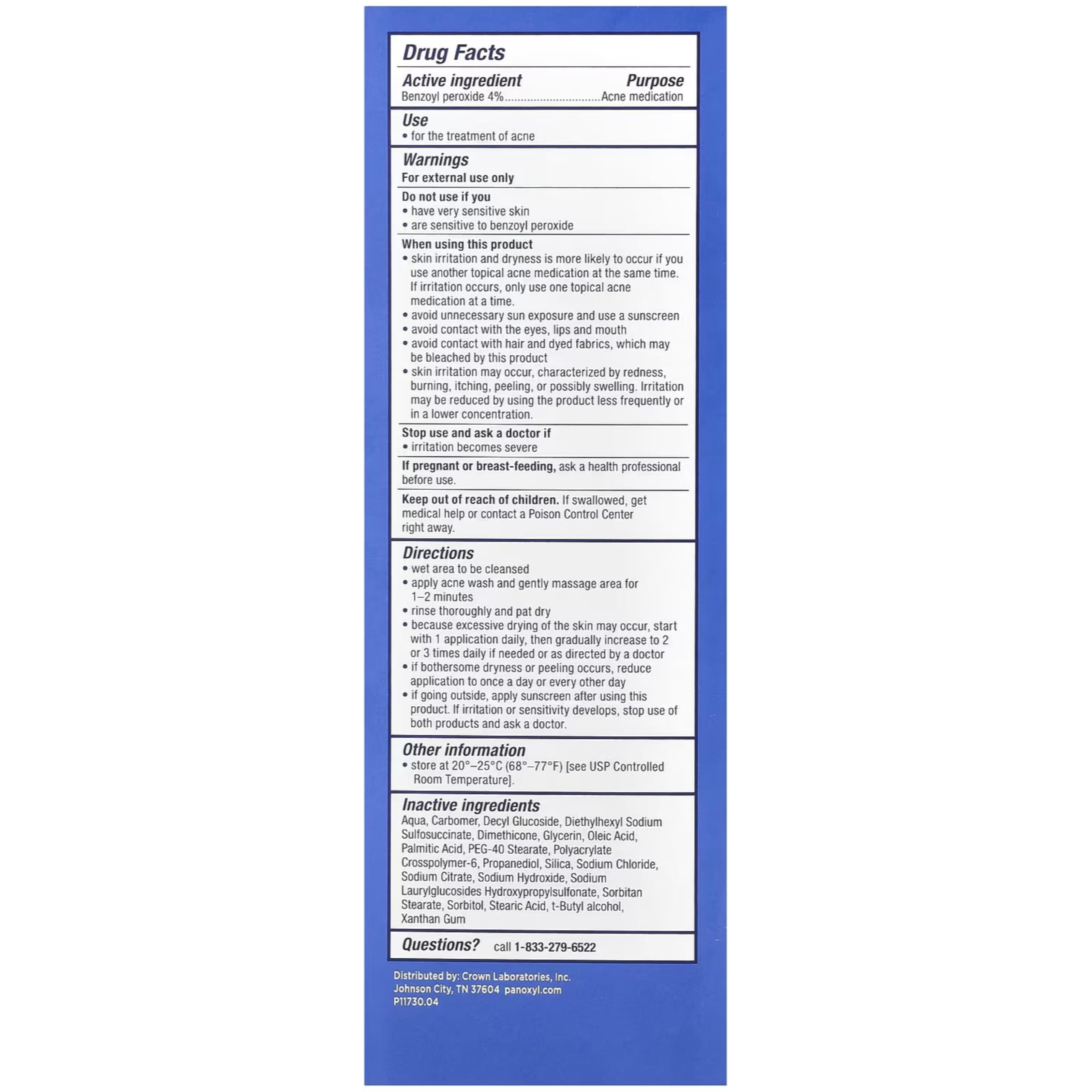 PanOxyl 3-pack packaging highlights 4% benzoyl peroxide for blemish support