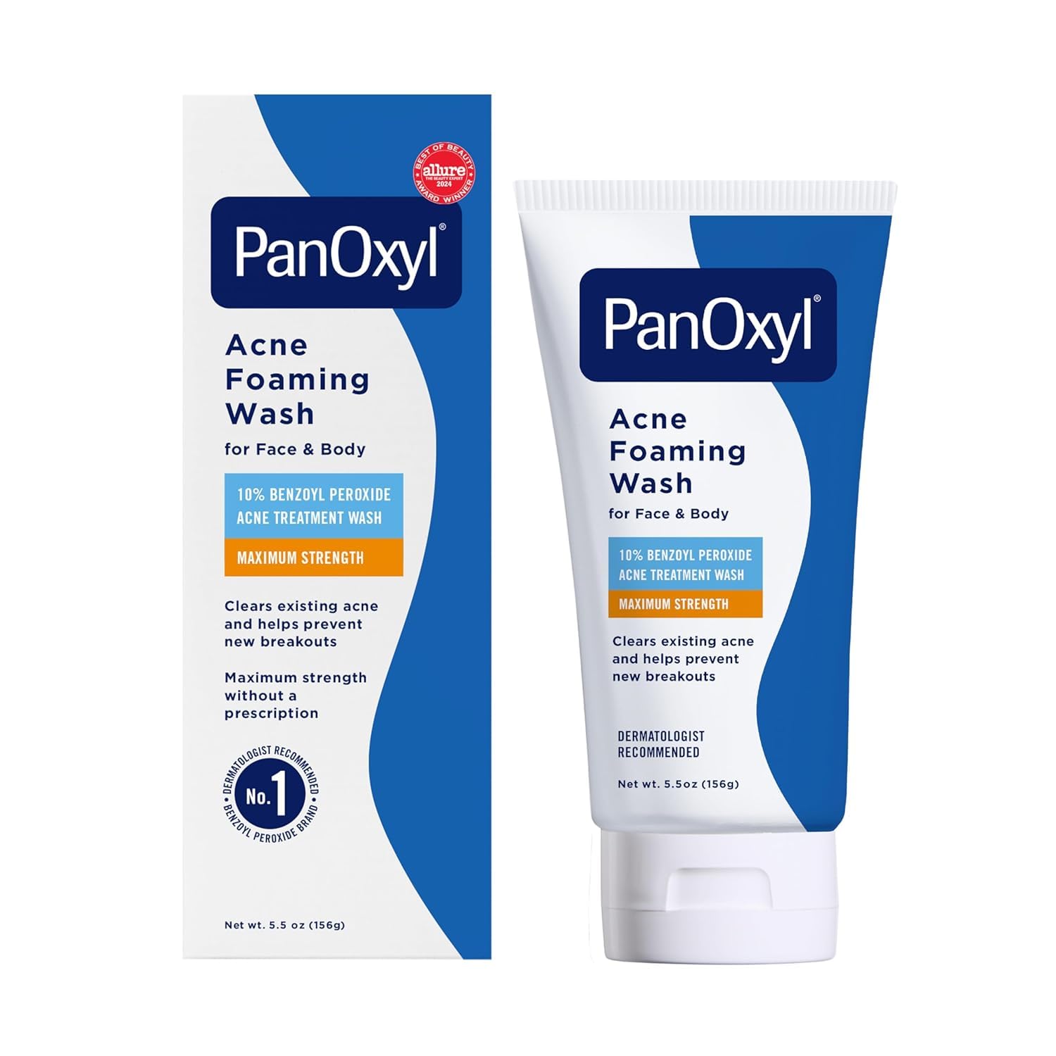 Close-up of PanOxyl Foaming Acne Wash foamy lather on fingertips.