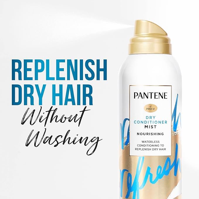 Pantene Dry Conditioner Mist spray delivering quick frizz control on non-wash days.