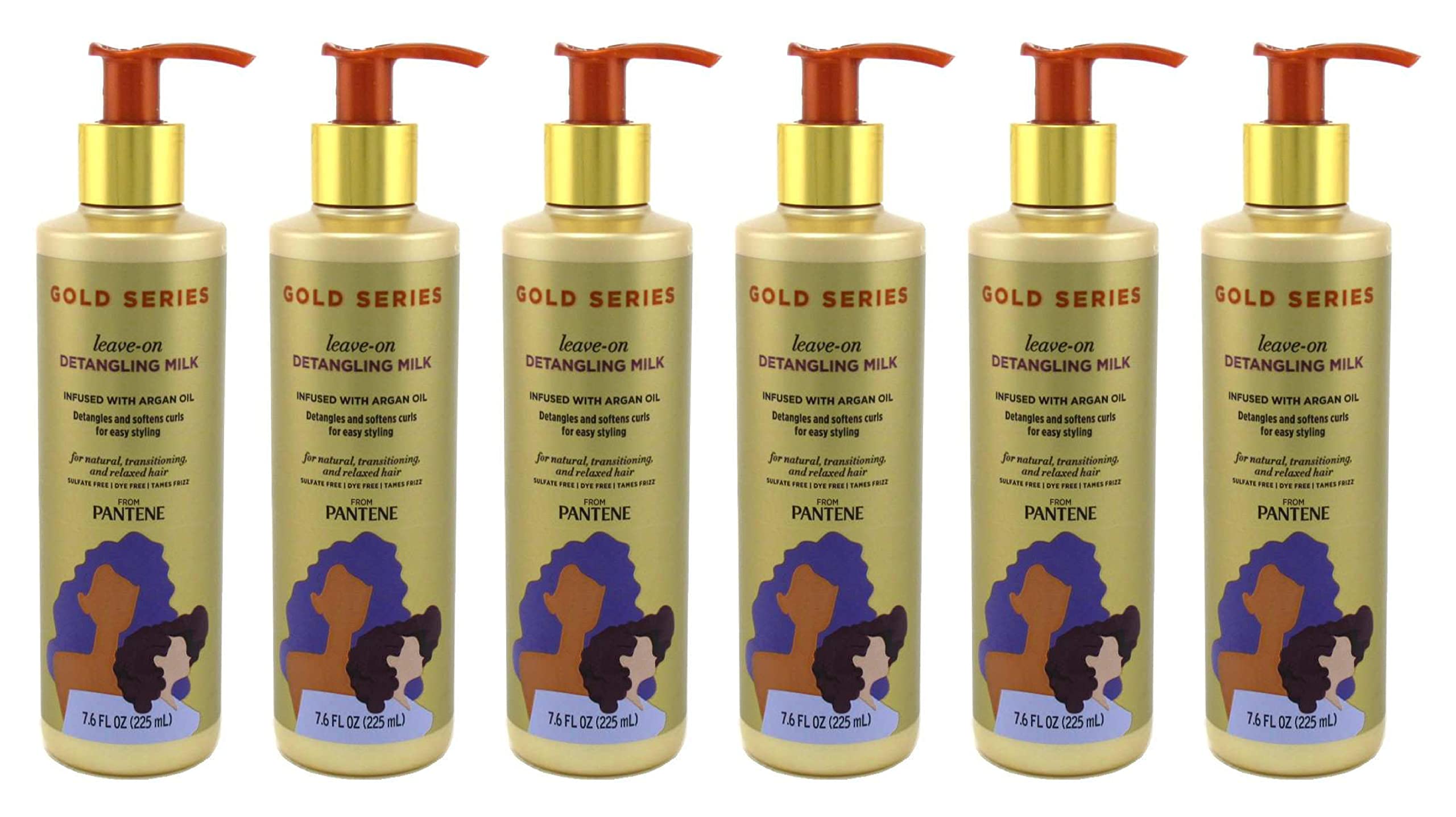 Pantene Gold Series Leave-In Detangling Milk applied to damp hair during routine styling